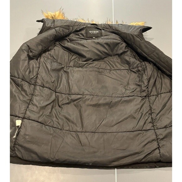 GUESS Men's Heavy Weight Hood Snorkel Jacket With Faux Fur Trim Hood Size XSmall - Picture 5 of 13